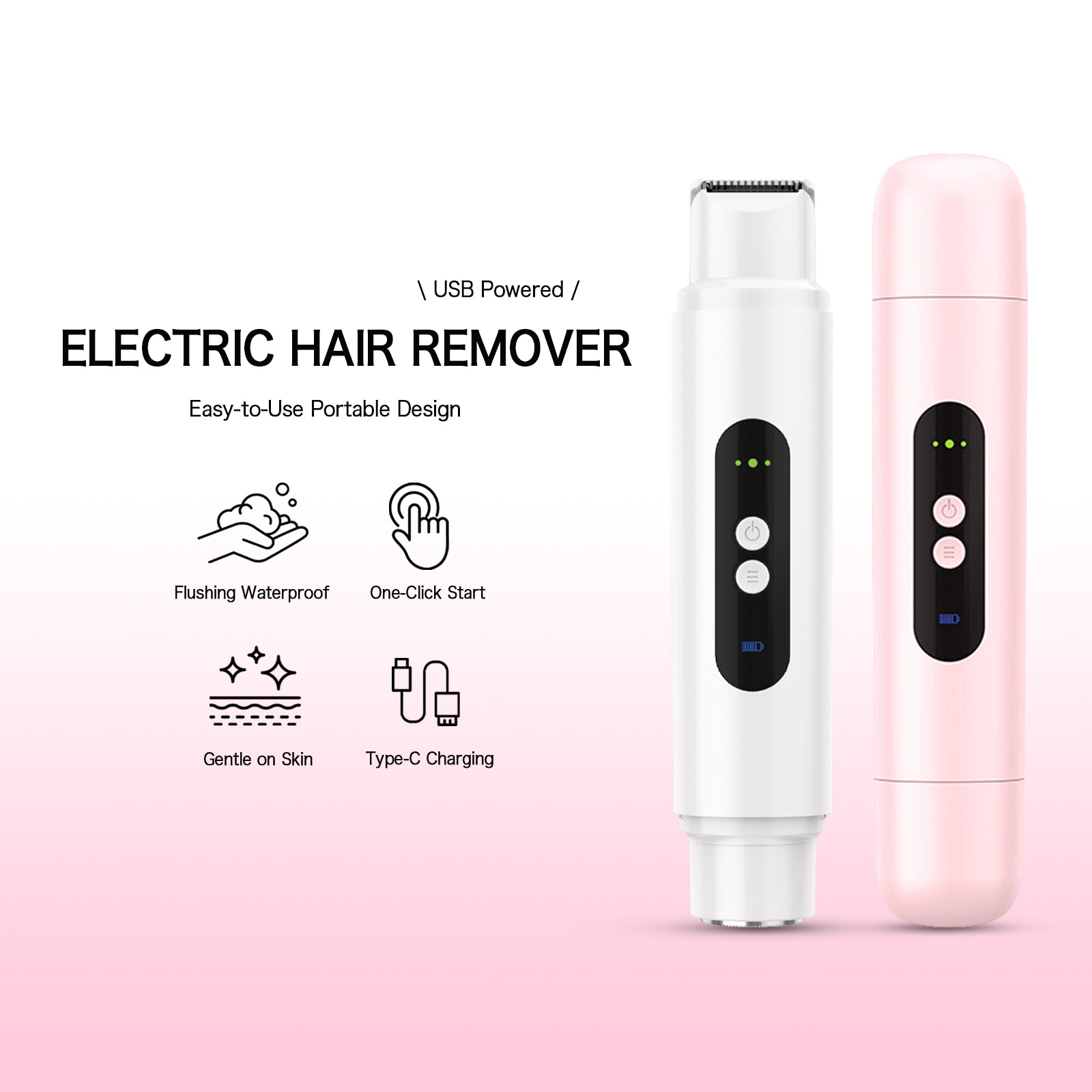 2-in-1 Waterproof Shaver for Women – Dual Head Bikini Trimmer for Body, Legs, Underarm & More
