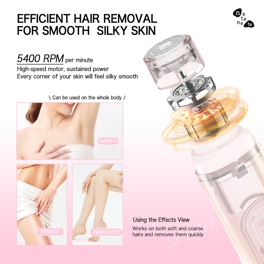 2-in-1 Waterproof Shaver for Women – Dual Head Bikini Trimmer for Body, Legs, Underarm & More