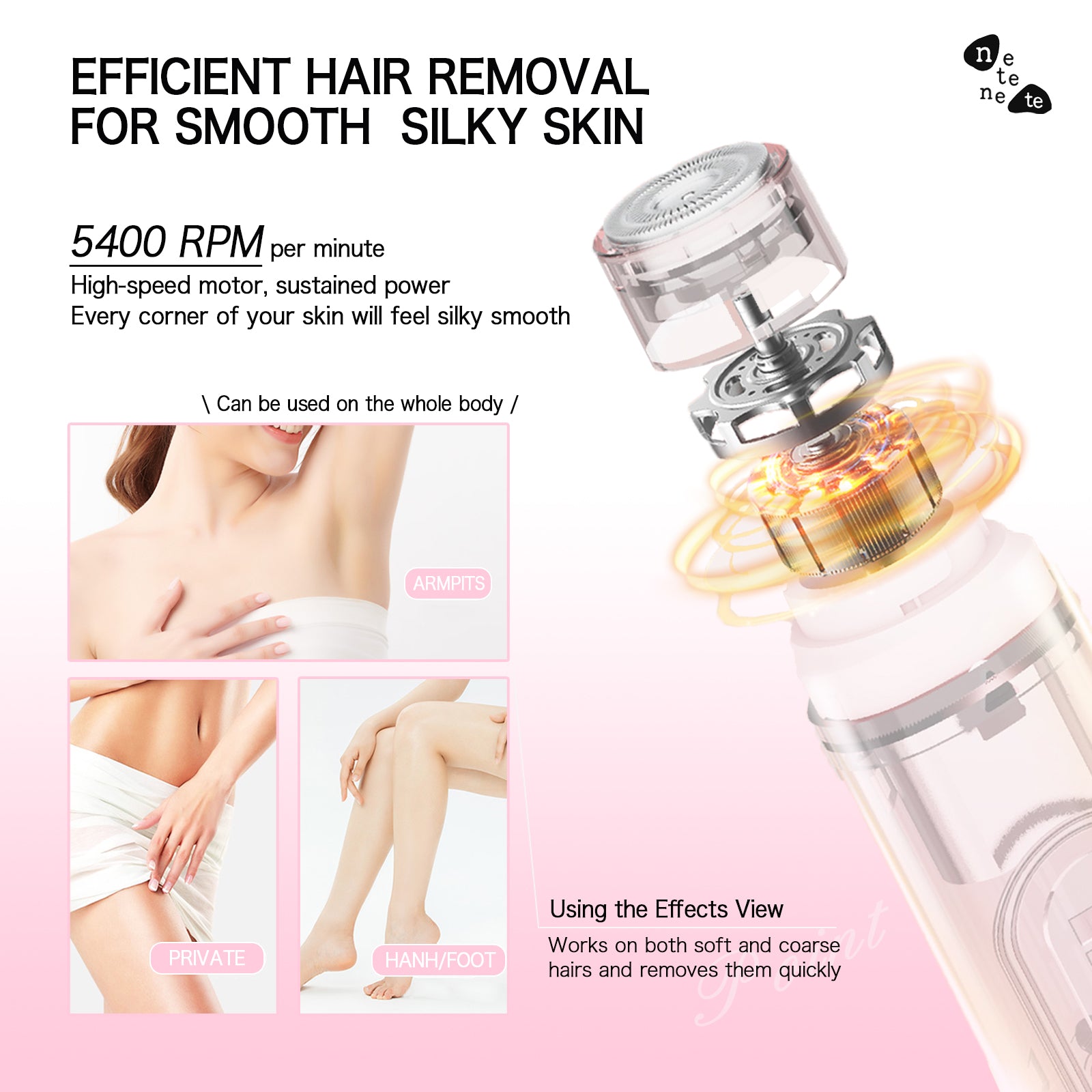 2-in-1 Waterproof Shaver for Women – Dual Head Bikini Trimmer for Body, Legs, Underarm & More