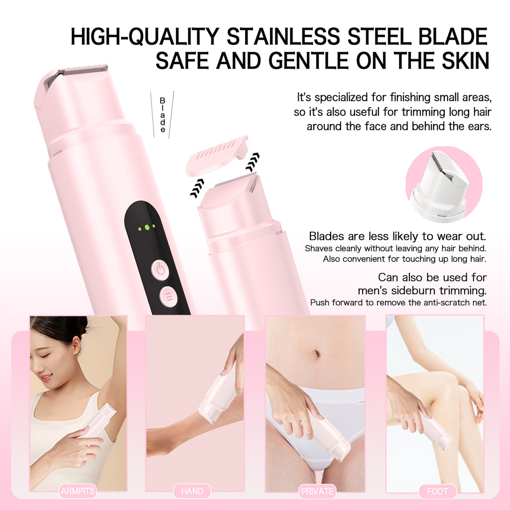 2-in-1 Waterproof Shaver for Women – Dual Head Bikini Trimmer for Body, Legs, Underarm & More