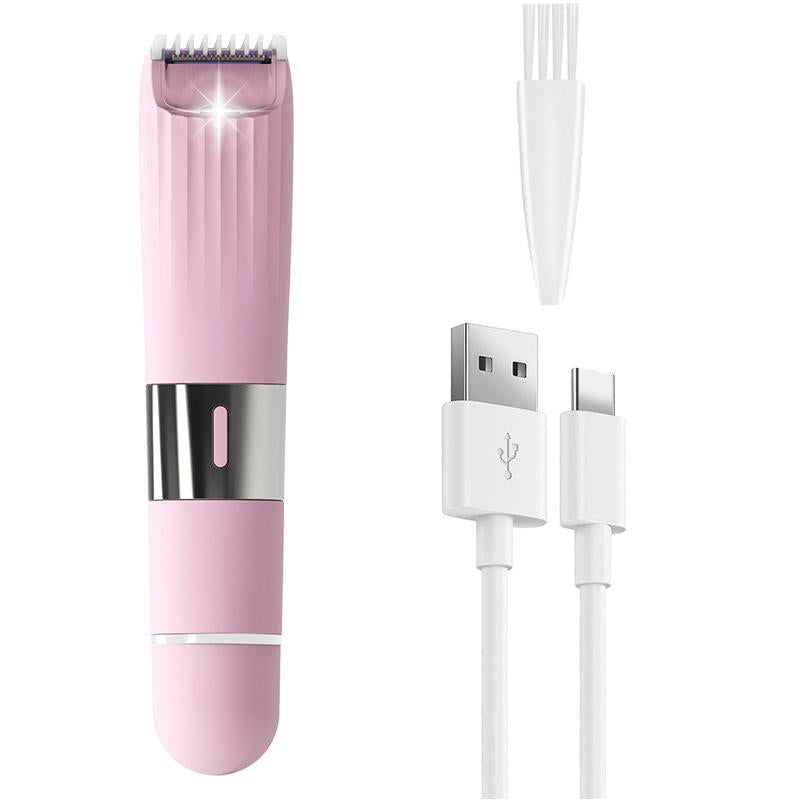 2 in 1 Electric Shaver for Women Dual Head Bikini Trimmer IPX4 Waterproof Wet & Dry Dual Use Body Hair Trimmer & Facial Epilator for Bikini Underarm Legs Arms Body Face