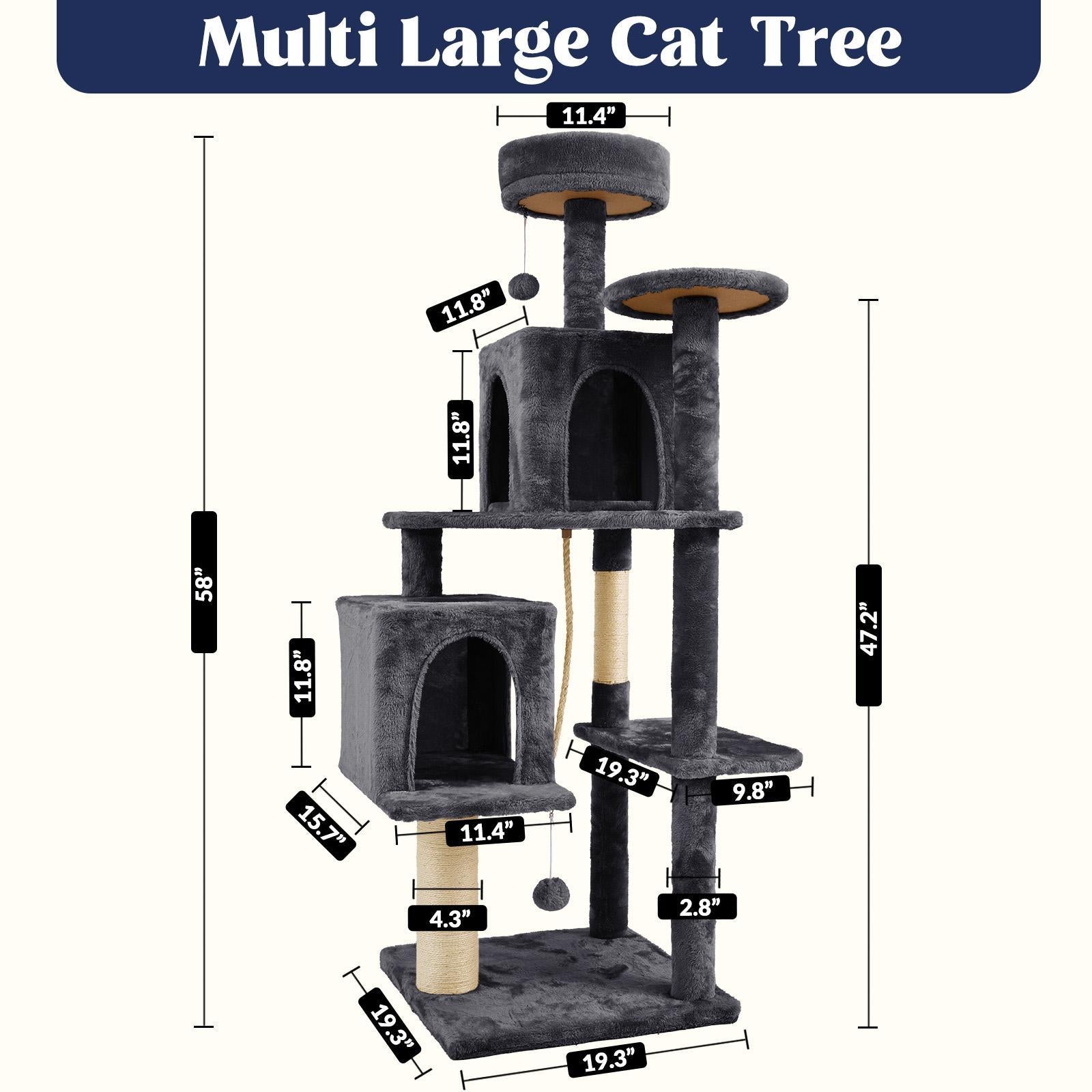 Cat Tree / Tower for Indoor with Green Leaves, Cat Condo Cozy Plush House with Hang Ball,  Pet Furniture with Scratching Posts cat  tree