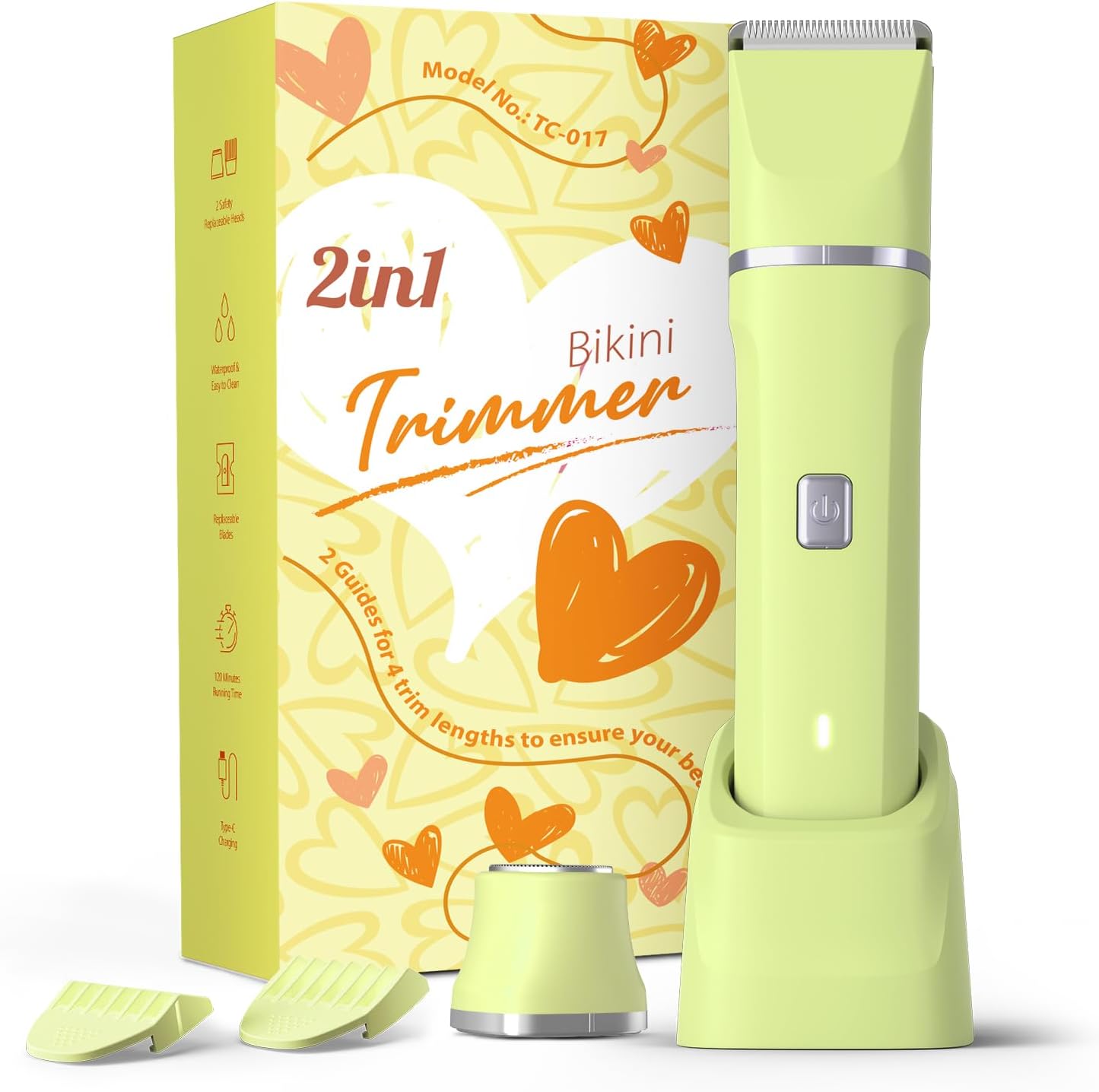 Bikini Trimmer for Women - Painless Electric Razors for Silk Skin,Cordless Body Shaver for Trip,Replaceable Lady Facial Razor, IPX7 Waterproof&Easy Cleaning, Stocking Stuffers Christmas Gifts