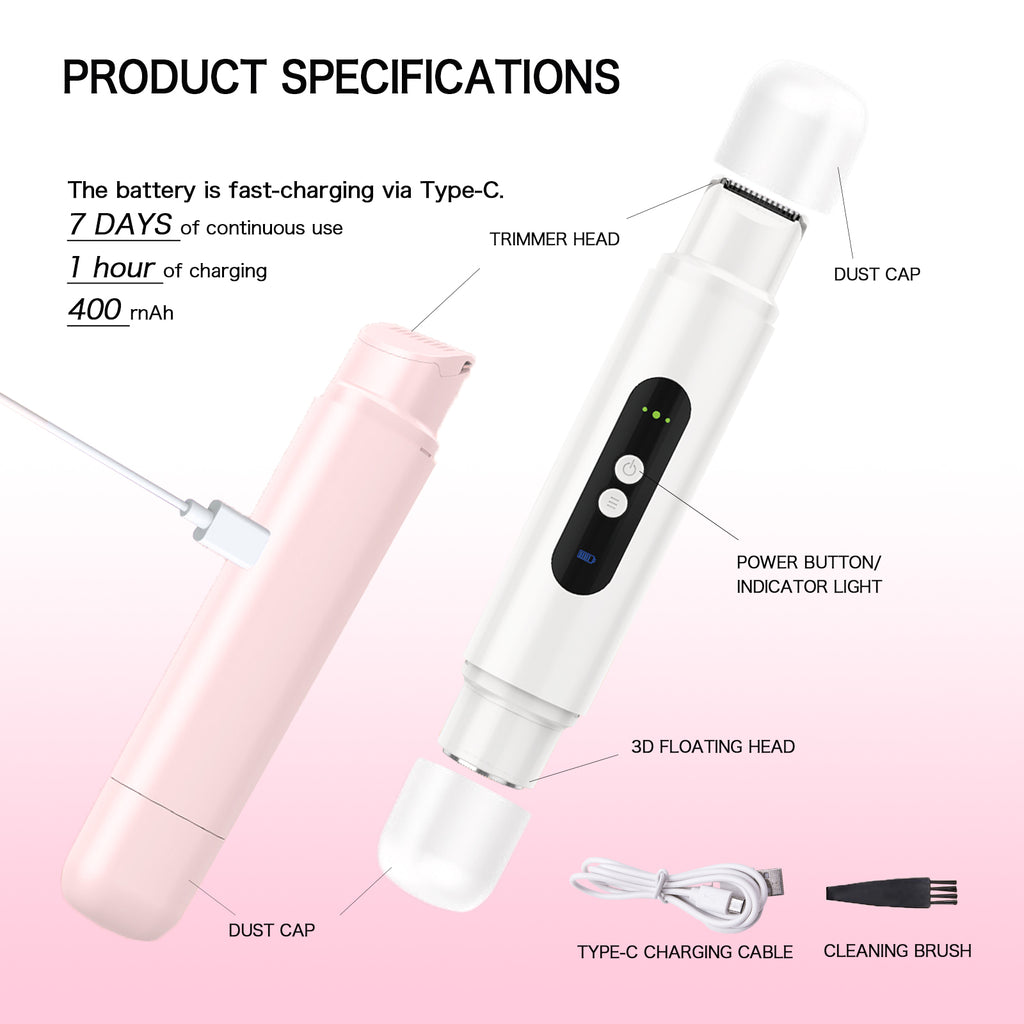 2-in-1 Waterproof Shaver for Women – Dual Head Bikini Trimmer for Body, Legs, Underarm & More