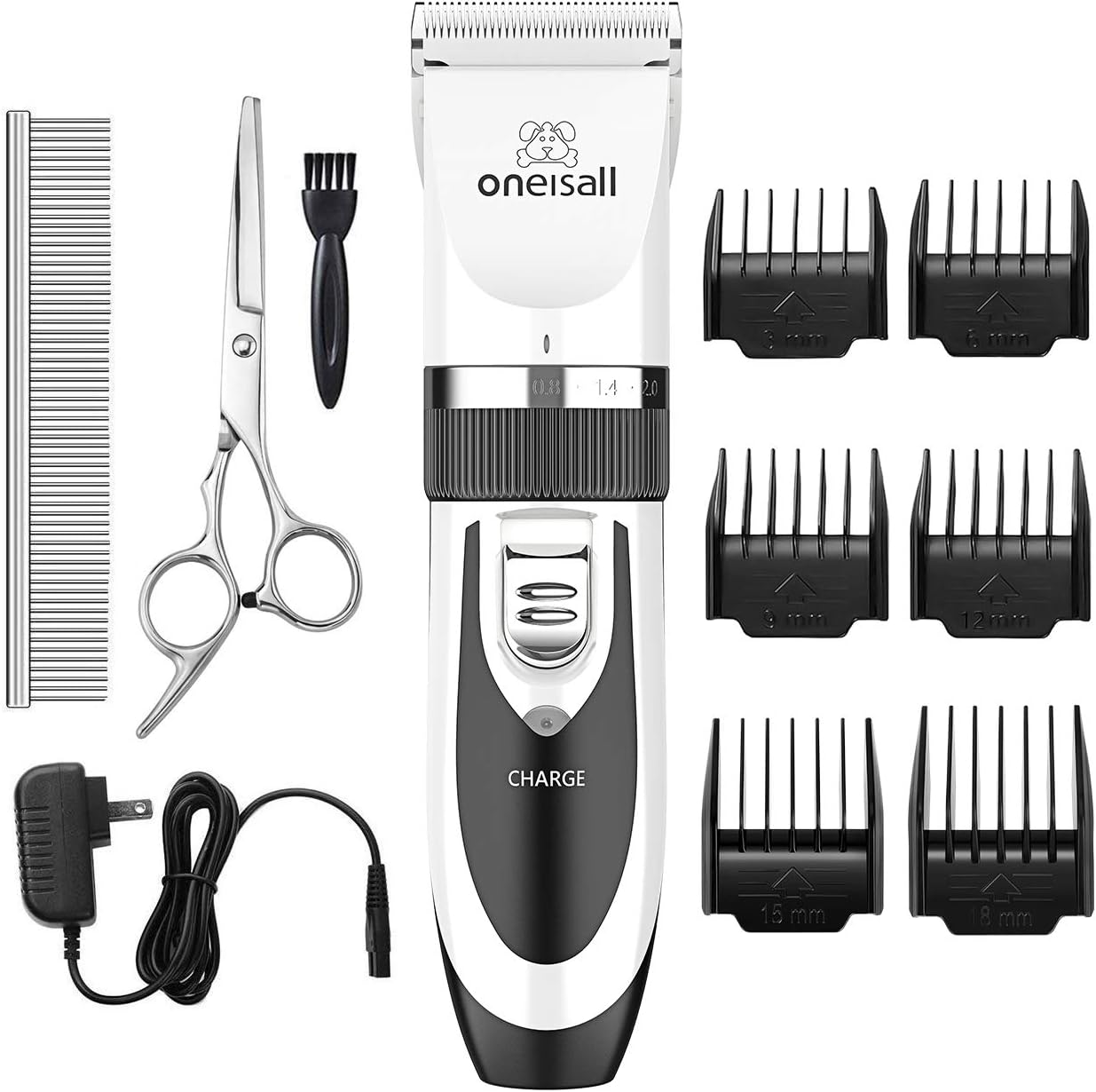 Dog Clipper Low Noise, Dog Grooming Kit with Rechargeable, Pet Shaver Cordless Electric Quiet Hair Clipper Set for Dogs Cats Pets（Gold）