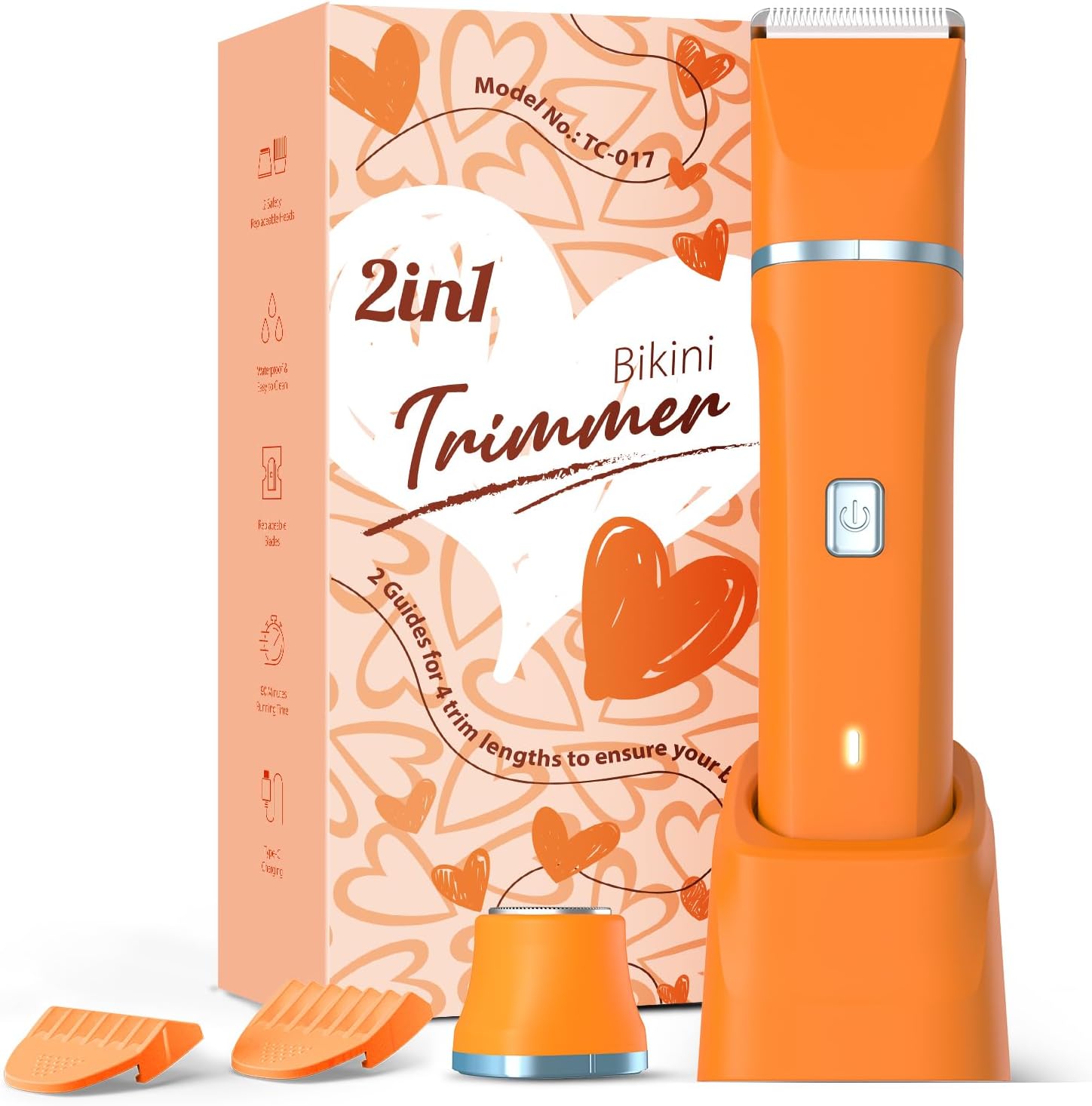 Bikini Trimmer for Women - Painless Electric Razors for Silk Skin,Cordless Body Shaver for Trip,Replaceable Lady Facial Razor, IPX7 Waterproof&Easy Cleaning, Stocking Stuffers Christmas Gifts