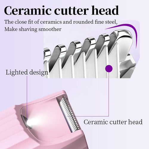 2 in 1 Electric Shaver for Women Dual Head Bikini Trimmer IPX4 Waterproof Wet & Dry Dual Use Body Hair Trimmer & Facial Epilator for Bikini Underarm Legs Arms Body Face
